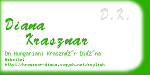 diana krasznar business card